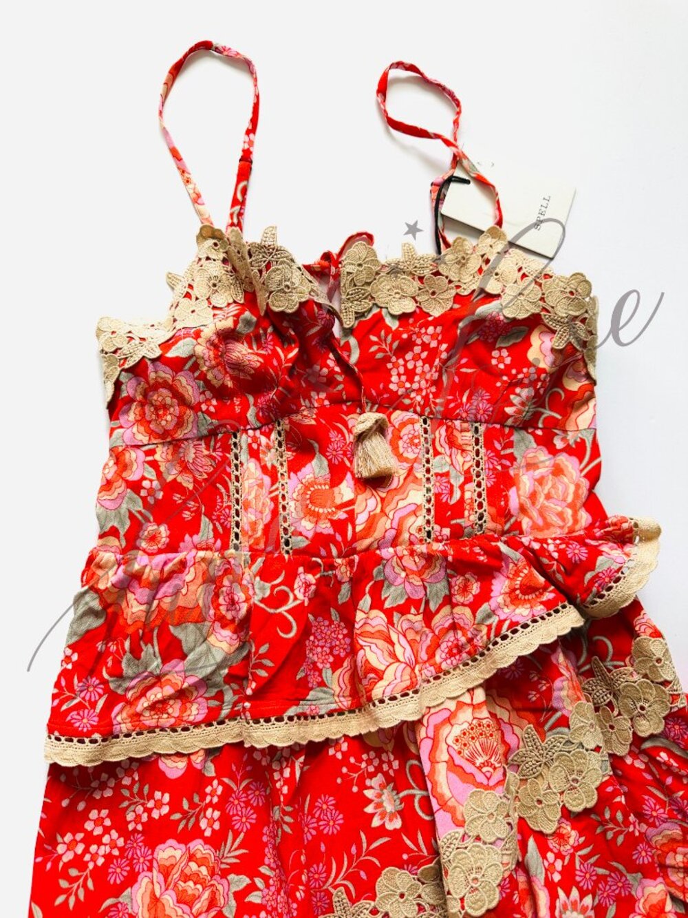 SPELL x Free People Full Bloom Ruffle Soirée Dress (size M) NWT - Picture 4 of 13